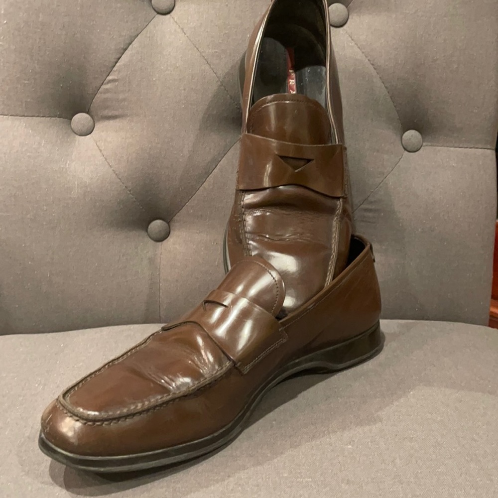 PRADA Mens Brown Leather Italian Shoe. Pre-Owned. In Great condition